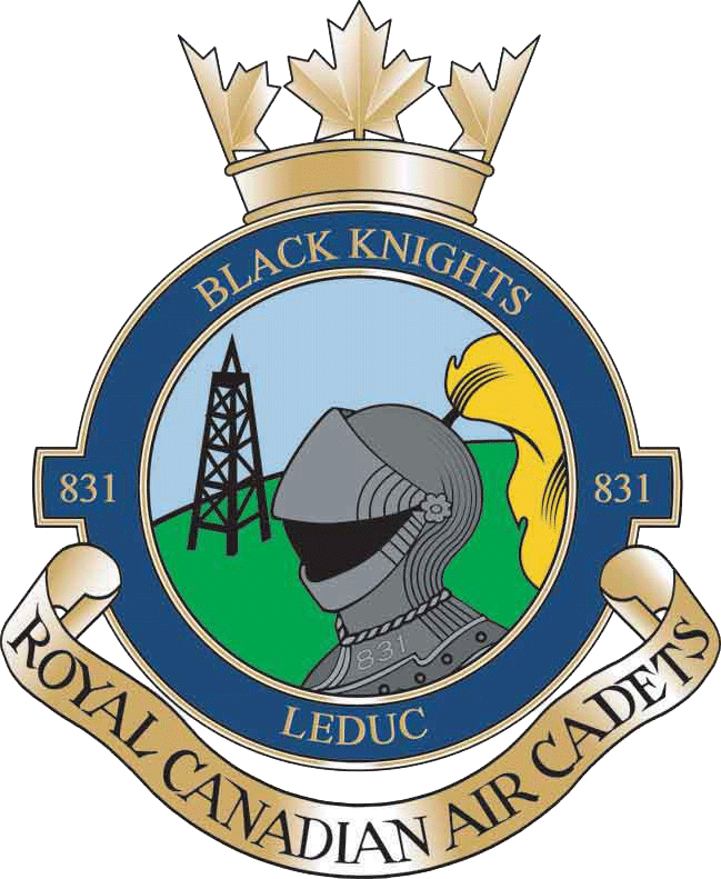 Badge for 831 Leduc Black Knights Royal Canadian Air Cadet Squadron